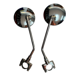 Lusterka Chrom z Uchwytami INOX TYP 1 • Wysoka Jakość  M-72, Ural, BMW, K-750 i Innych kierownica  Ø25 mm